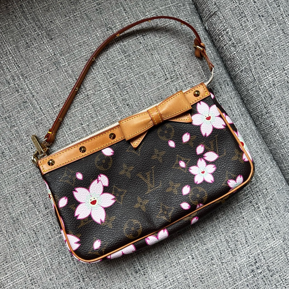 Authentic Louis Vuitton x Takashi Murakami 2003 Cherry Blossom Monogram Pochette